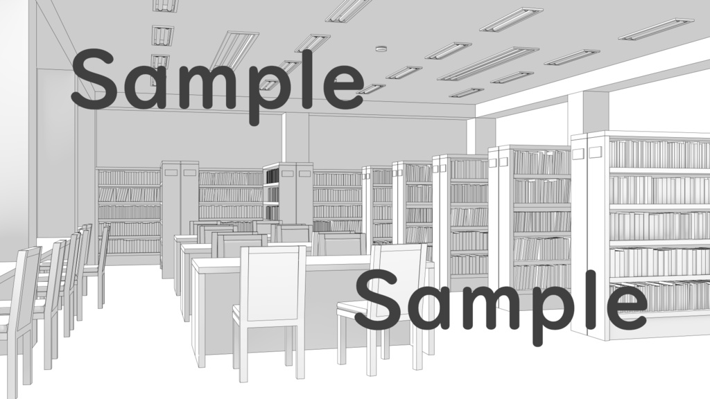背景素材 図書館 鴇田屋 Booth 背景素材 図書館 鴇田屋 Booth