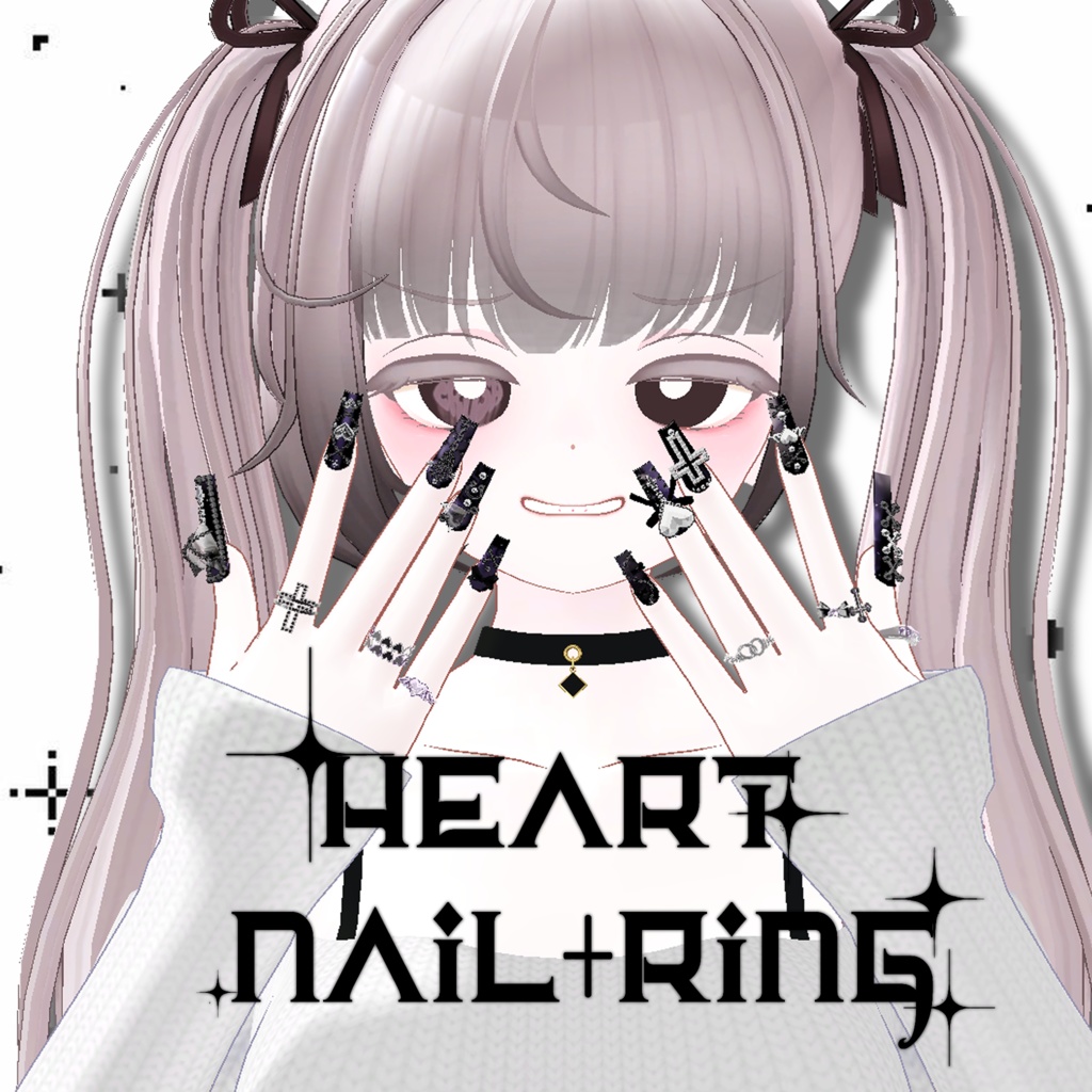 heart nail+ring