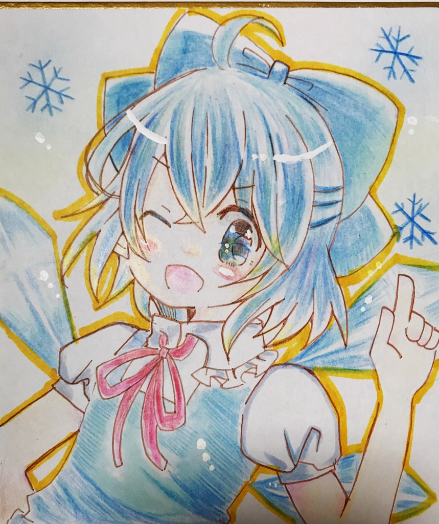 独特の上品 手描きイラスト小色紙東方Projectチルノ agapeeurope.org