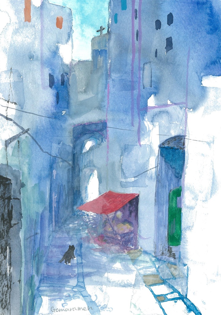 水彩画（原画）「旧市街」 - gomaramen888 - BOOTH
