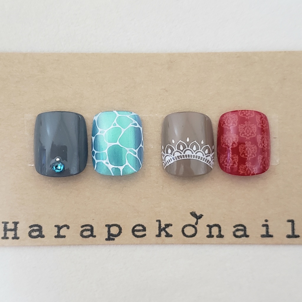 ツイステ オクタヴィネル スカラビア イメージネイル 097 F02 Harapeko Nail Booth