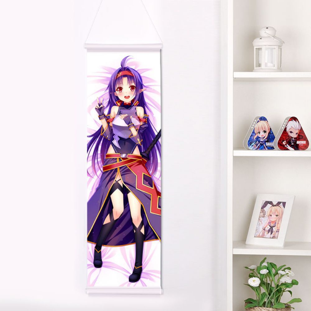 ソードアート・オンライン ユウキ 掛け軸/タペストリー 二次元 萌え 同人 150x50cm SAO えすえーおー 紺野木綿季 ALO 尚萌=幽幽雪猫/Grandia氷 gcz00196-1