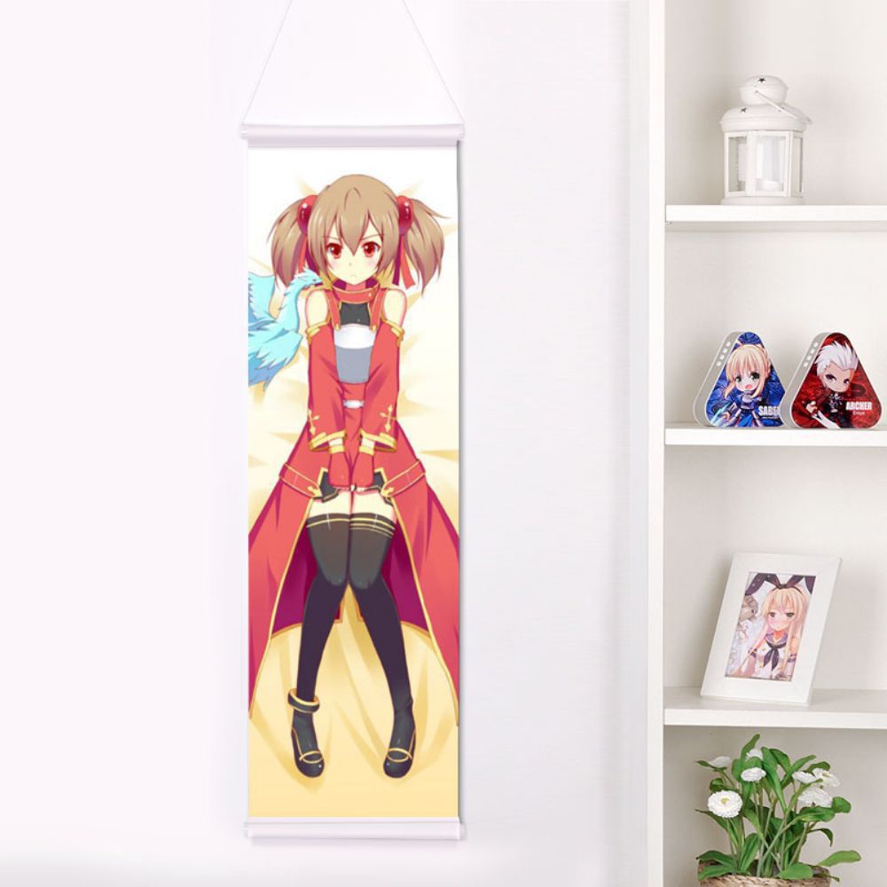 ソードアート・オンライン シリカ 掛け軸/タペストリー 二次元 萌え 同人 150x50cm SAO えすえーおー 綾野珪子 尚萌=魚ちゃん gcz00461-1