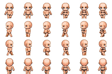 Rpgツクールmv用キャラチップ 3頭身 男女 素体 ぶちドット制作所 Booth