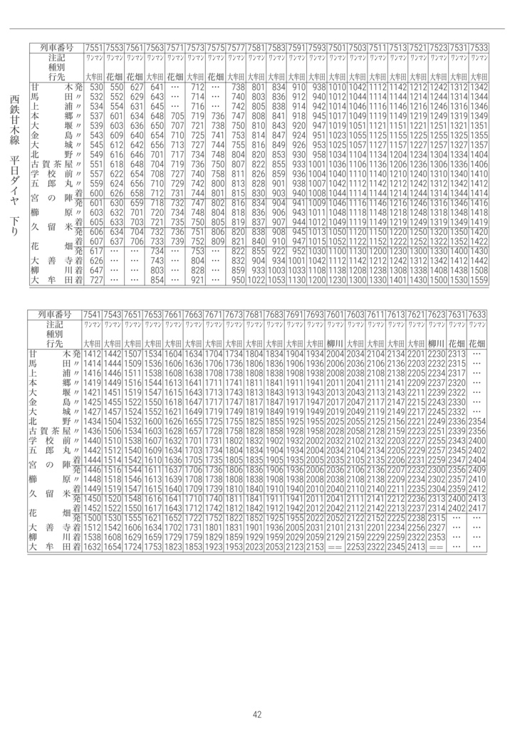 限定品】 西鉄 時刻表 趣味・スポーツ・実用 S62.6.20現在 福岡