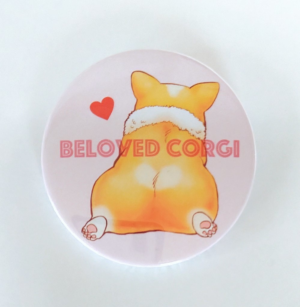 コーギーお尻缶バッジ54mm Beloved Corgi Booth