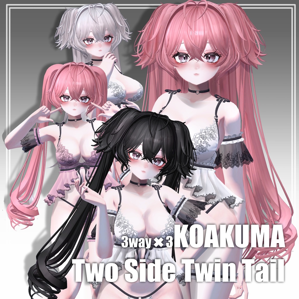 3Way×3 KOAKUMA Two Side Twin Tail