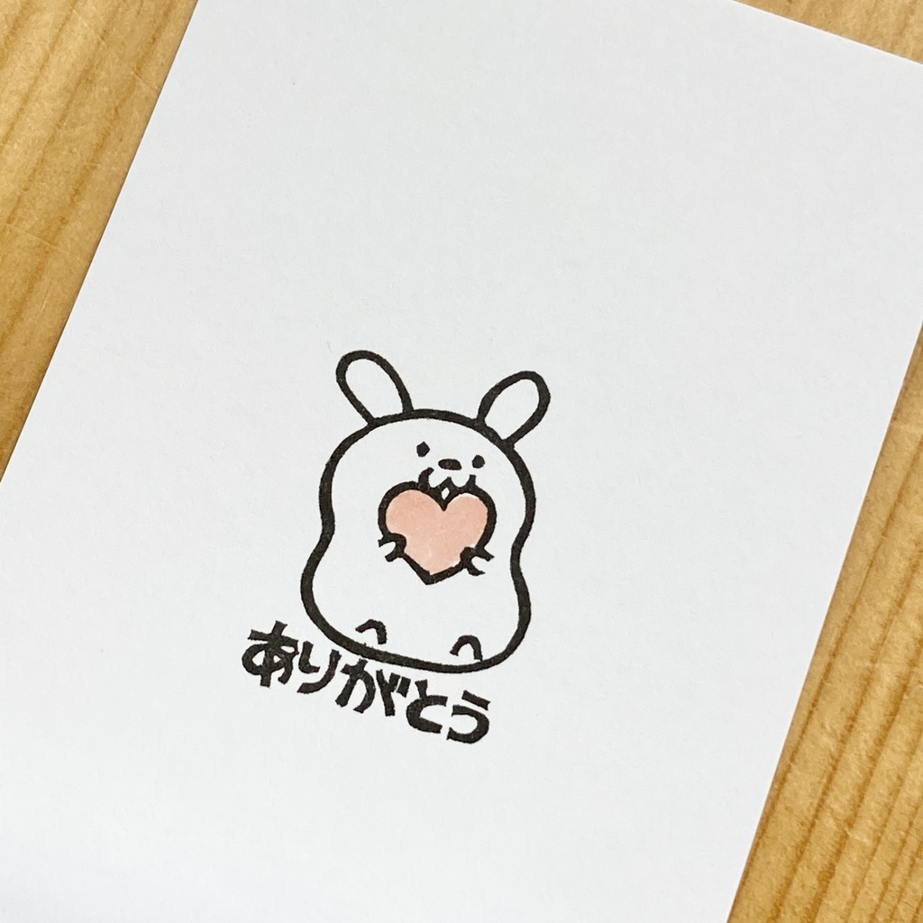 消しゴムはんこ No.54 ちびうさとお花 - インテリア