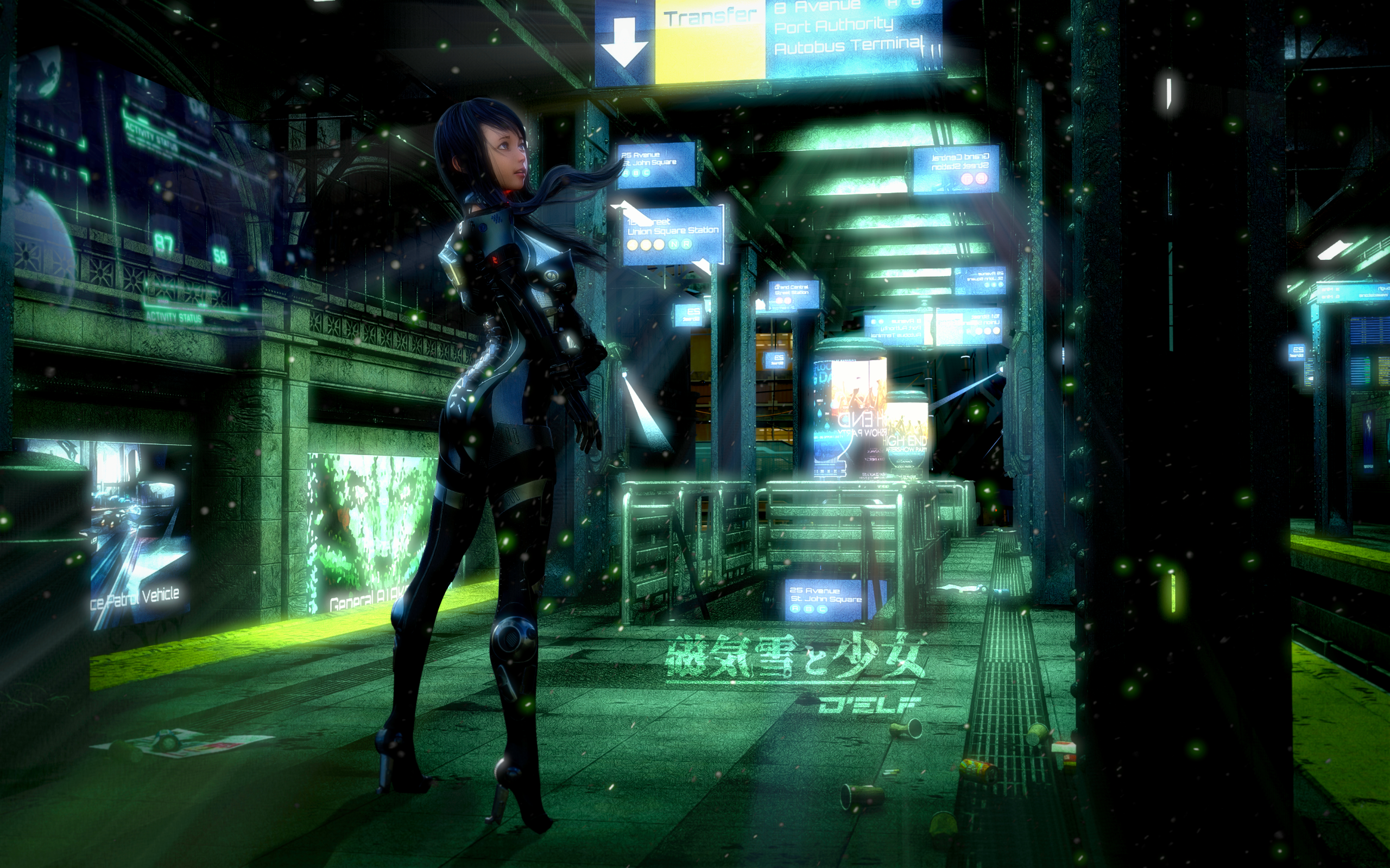 サイバーパンク夜の市街地アニメ風イラストv4 近未来背景イラスト素材 商用利用向け Unreality D Elf Booth