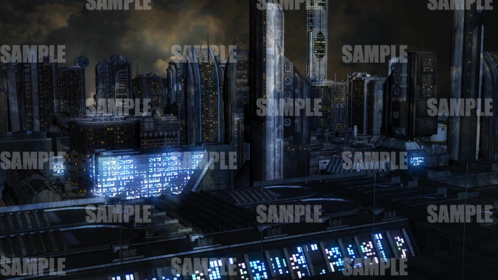 近未来都市夕暮れアニメ風イラストd 商用利用向け Unreality D Elf Booth