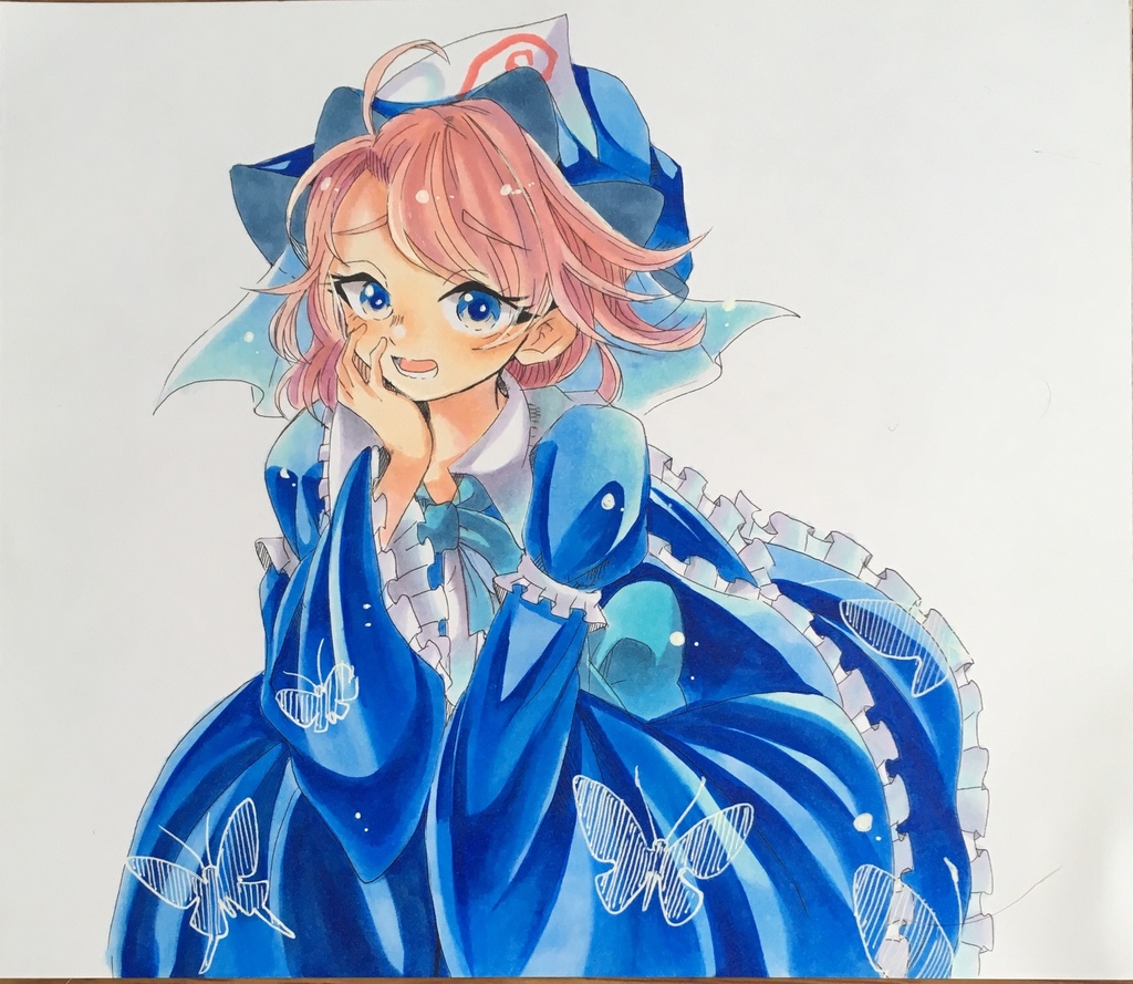 東方プロジェクト 手描きイラスト 西行寺幽々子 コピック野郎の間 Booth 東方プロジェクト 手描きイラスト 西行寺幽々子 コピック野郎の間 Booth