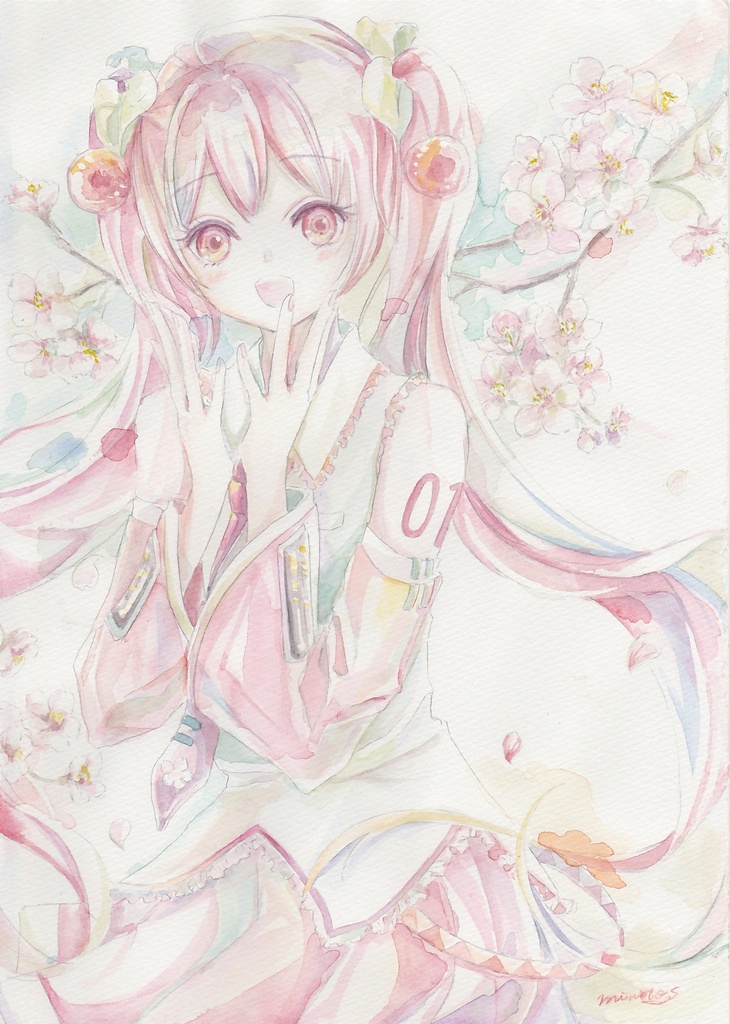 イラスト原画 桜ミク S C H E 小春火和 Booth