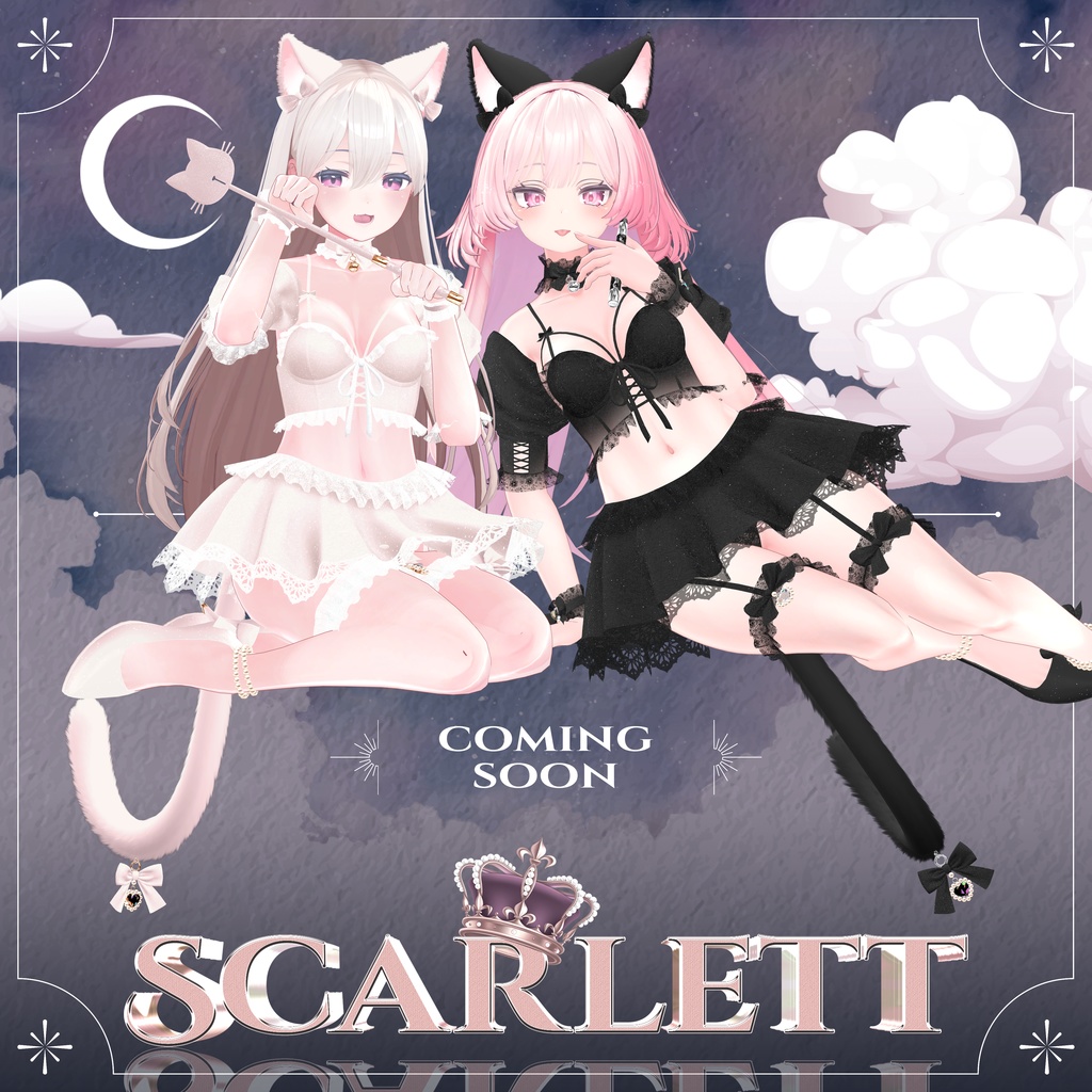 Scarlett : Cat under the moonlight