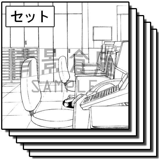 オフィス街の背景_セット5(室内)