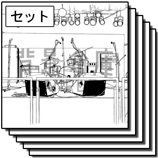 アミューズメント施設の背景_セット3(ライブハウス)
