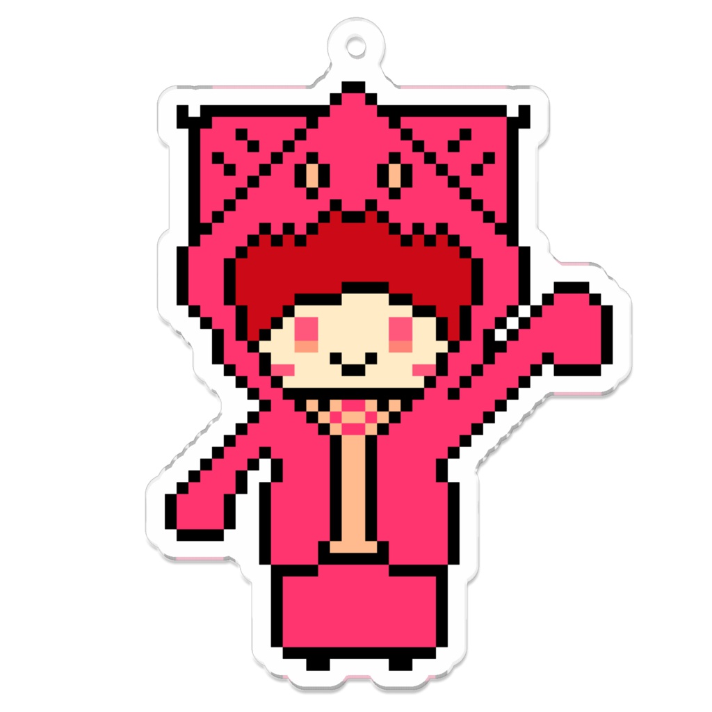 ニャンコフード女の子のアクリルキーホルダー