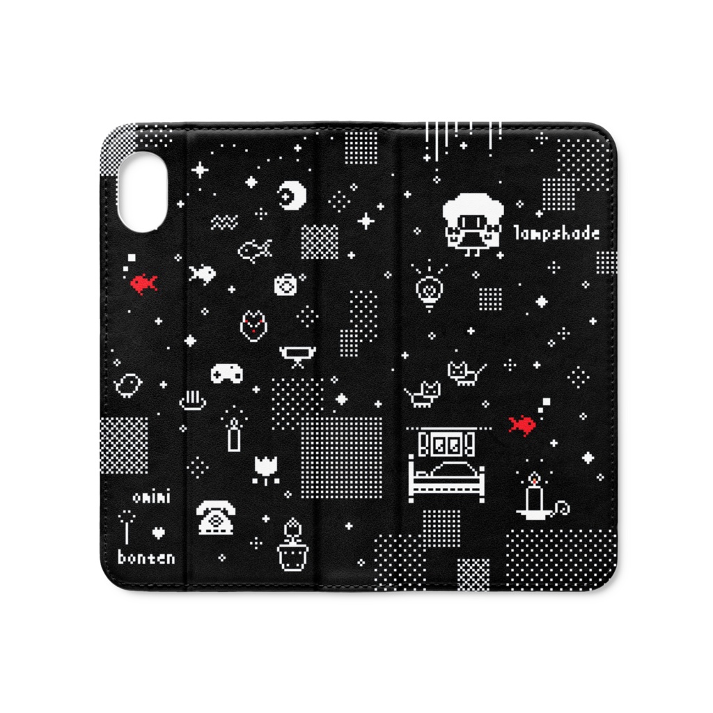 Iphonexr 白黒ドット絵 Iphoneカバー Black ランプシェヰド Booth