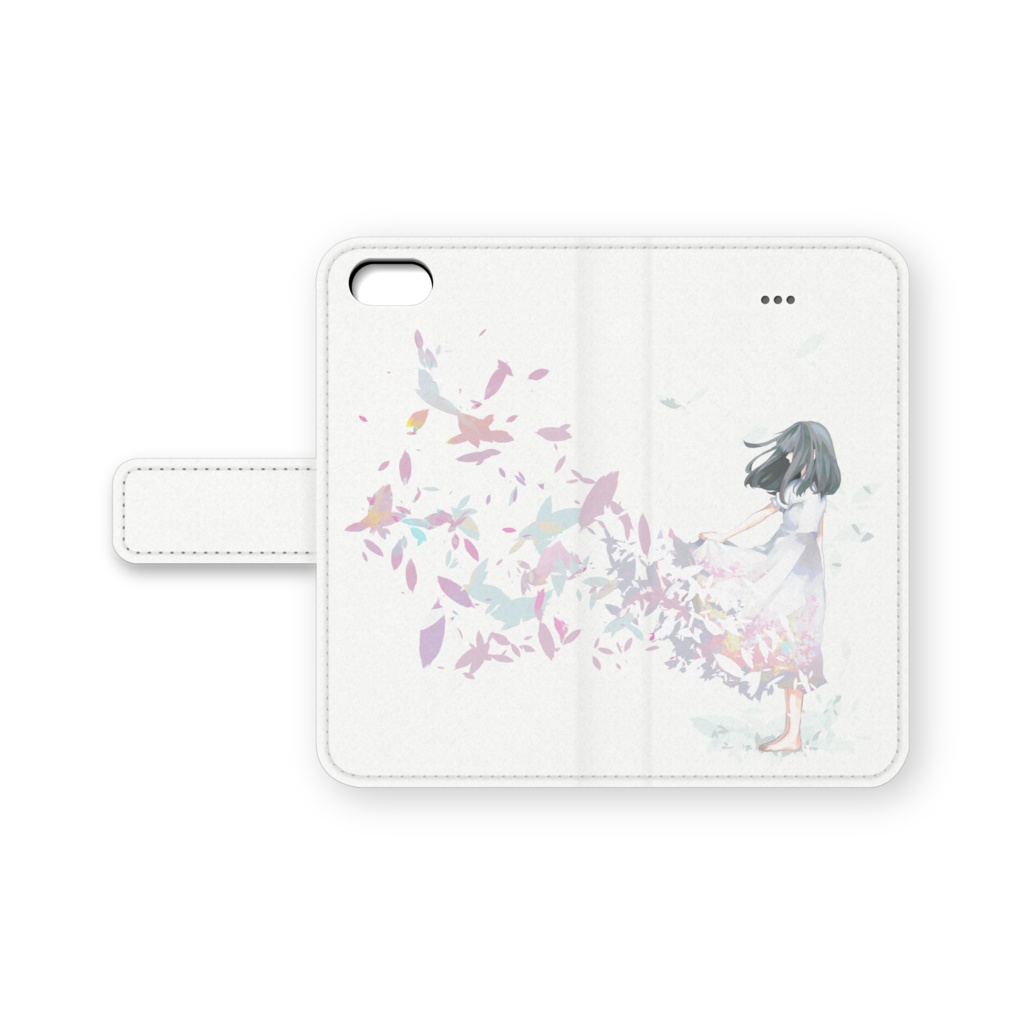 手帳型iPhoneケース 舞い散る少女